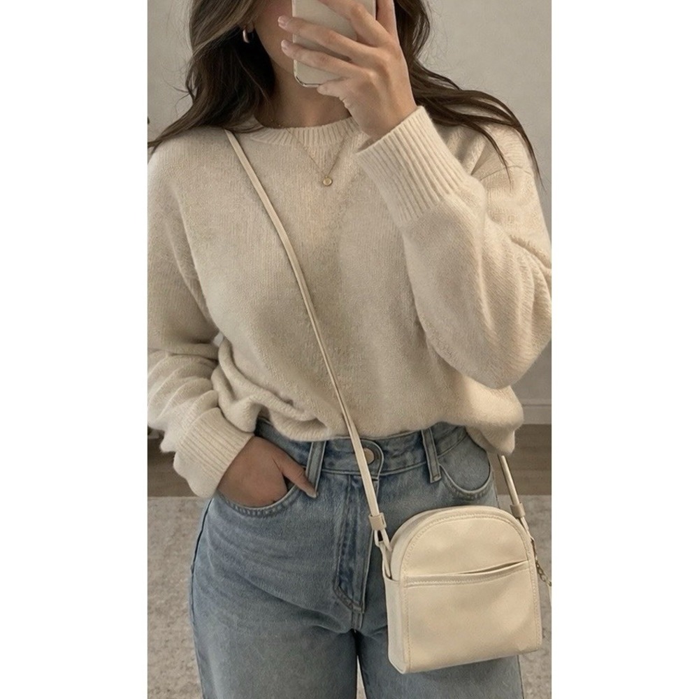 Coach Vintage Shoulder Bag Bone Cream Leather ABBIE ZIP Boho Purse Old Money